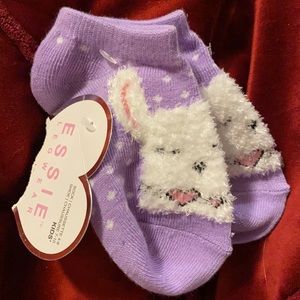 Most Adorable White Polka Dotted White Bunny Socks